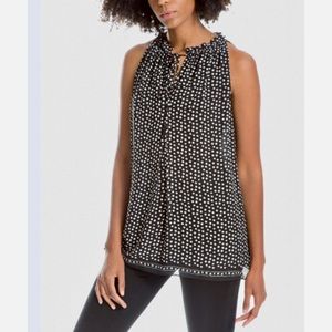 Max Studio London Sleeveless Tie Neck Top
